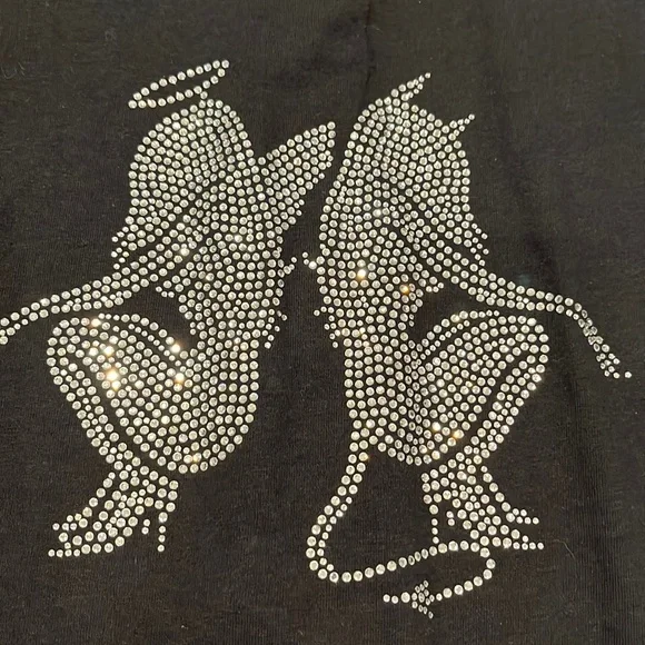 💥SOLD💥O-Mighty Devil & Angel Crystal💥 Rhinestone top - Picture 3 of 12
